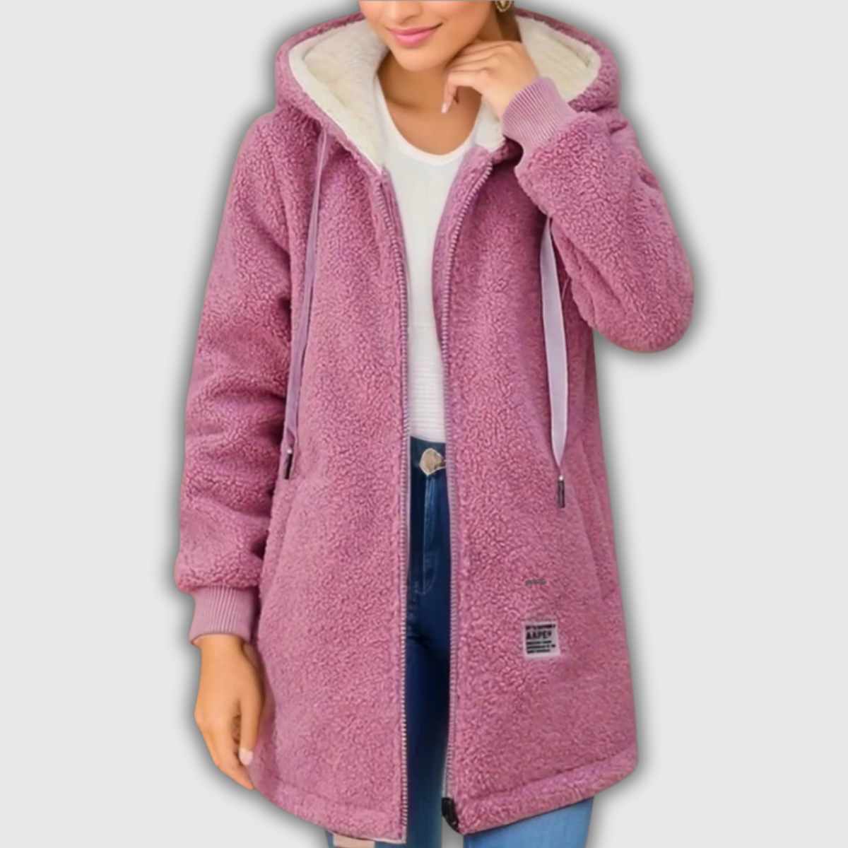 Kristen | Cozy Hooded Teddy Jacket