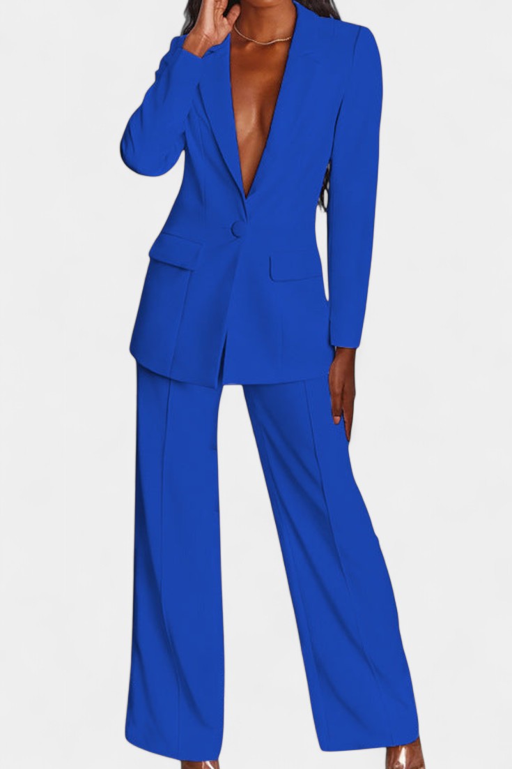 Marnie Blazer and High-Waisted Pants Ensemble