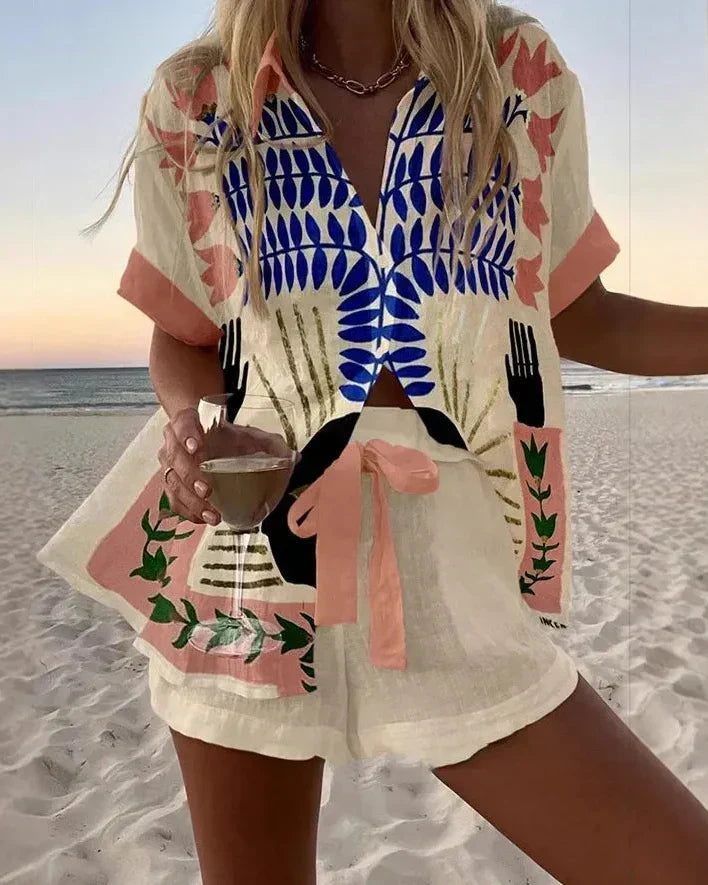 Eleanor | Abstract Leaf Two-Piece Summer Set