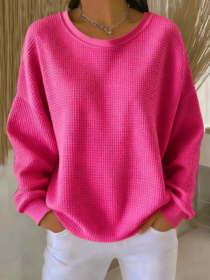 Elora | Pink Textured Sweater