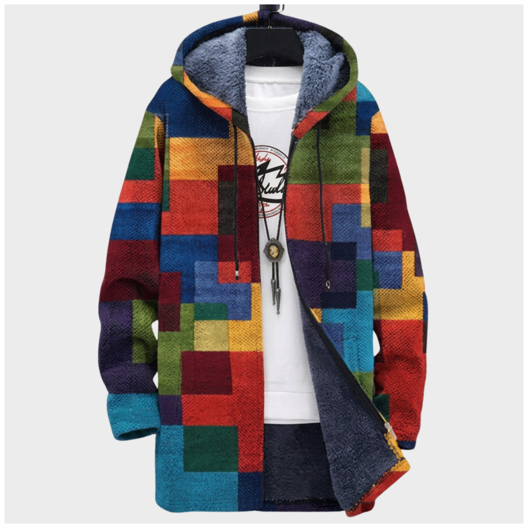 Muriel | Color-Block Hooded Cardigan