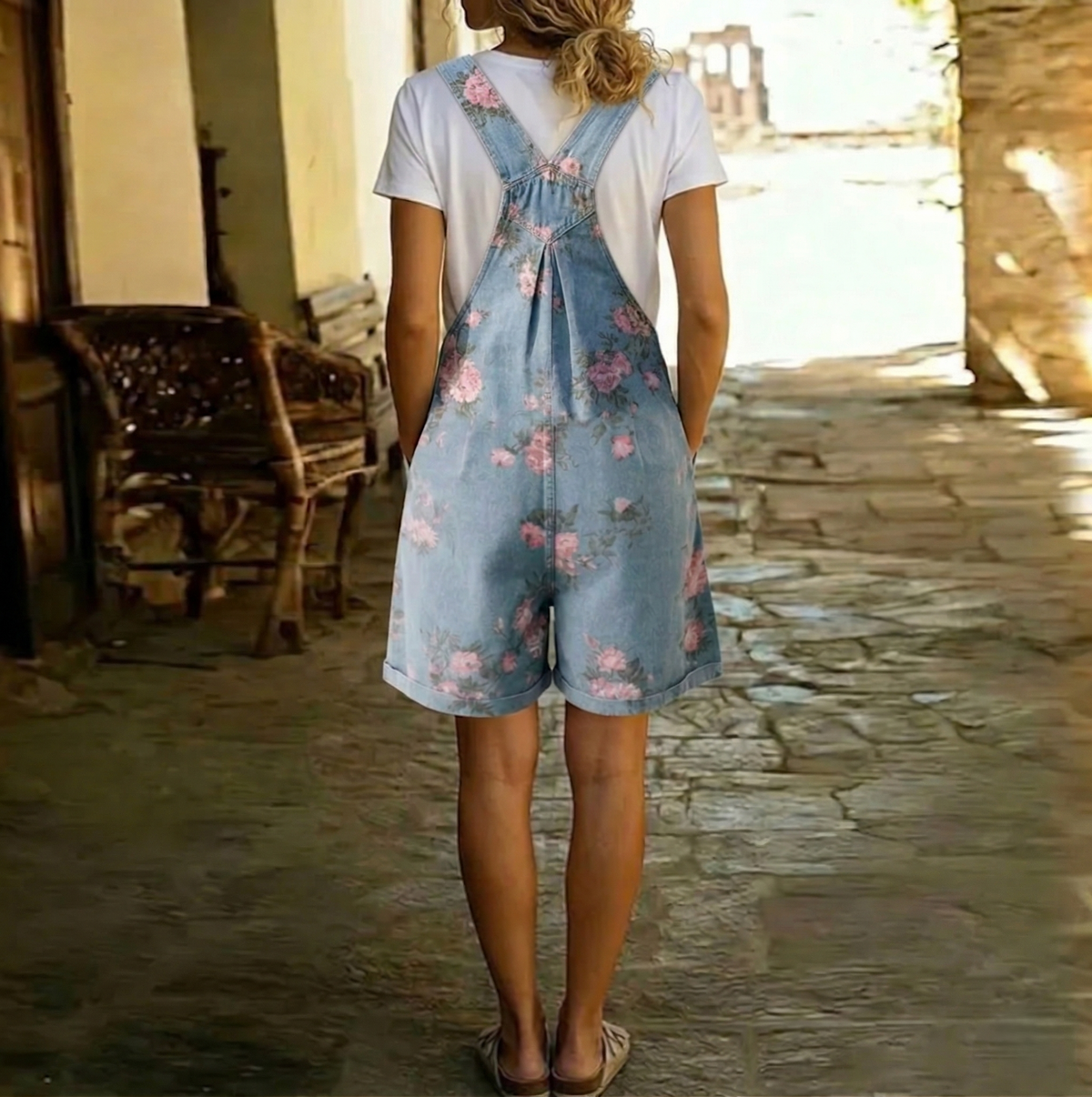Zoey | Floral Denim Jumpsuit