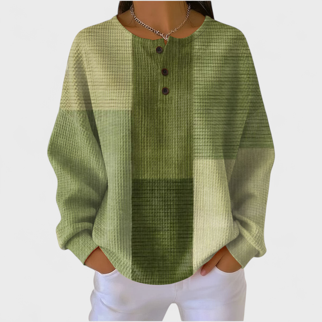 Nora | Olive Color-Block Sweater
