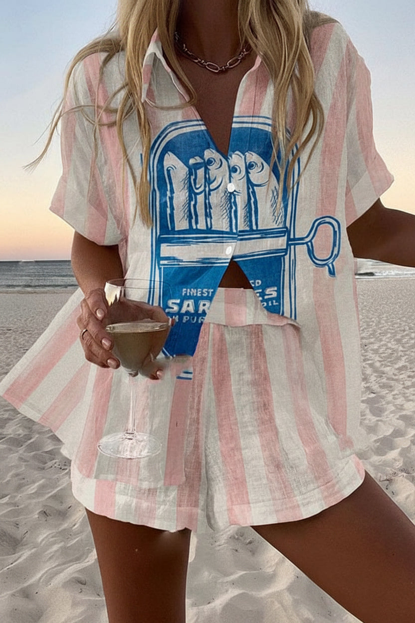 Diane | Pink Stripe Two-Piece Summer Set