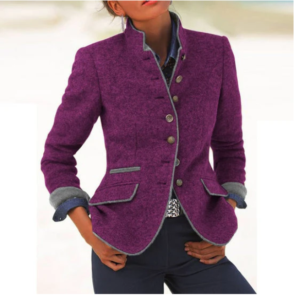 Stephanie | Stand-Collar Knit Cardigan