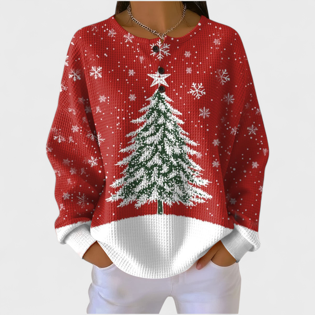 Sofia | Red Christmas Tree Sweater