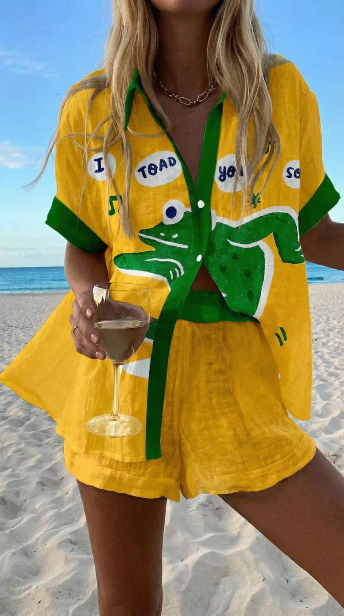 Charlotte | Frog Print Two-Piece Summer Set