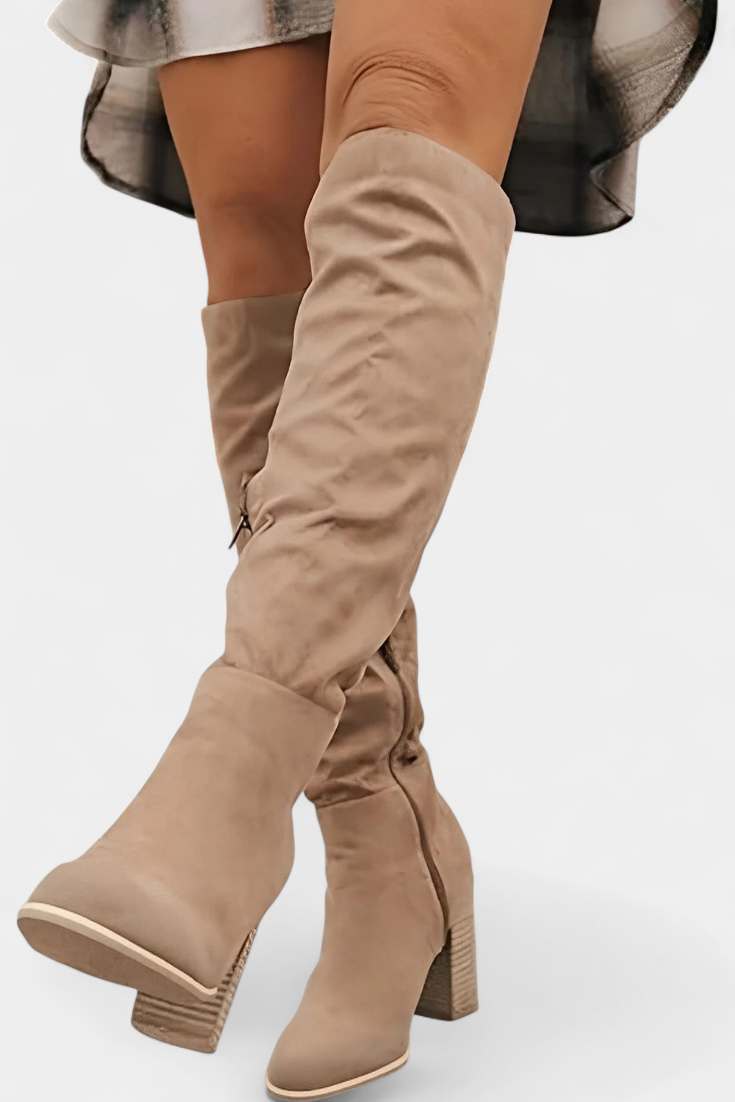 Calliope Chunky Heeled Round Toe Boots