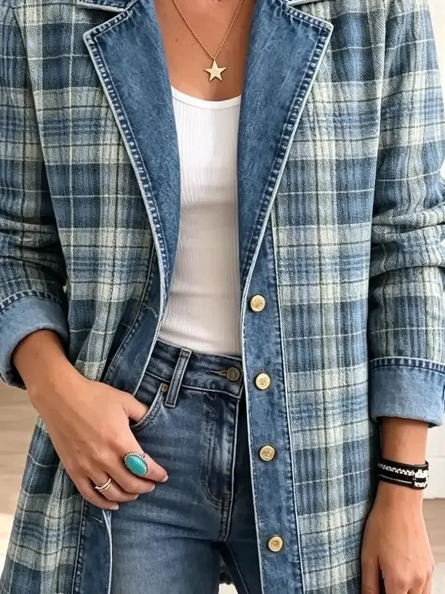 Sofia | Retro Art-Print Denim Jacket