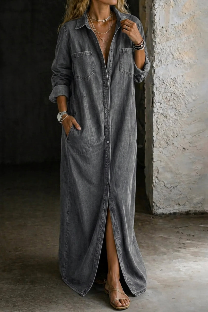 Daphne | Button-Front Denim Dress