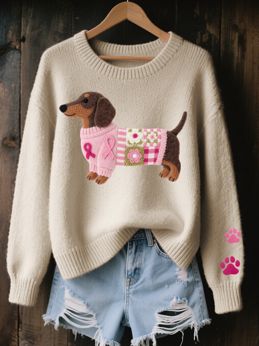 Naoni | Dachshund-Pattern Knit Sweater