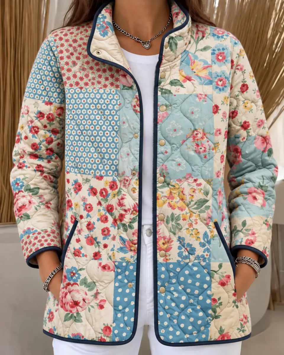 Beverly | Floral Patchwork Quilted Jacket