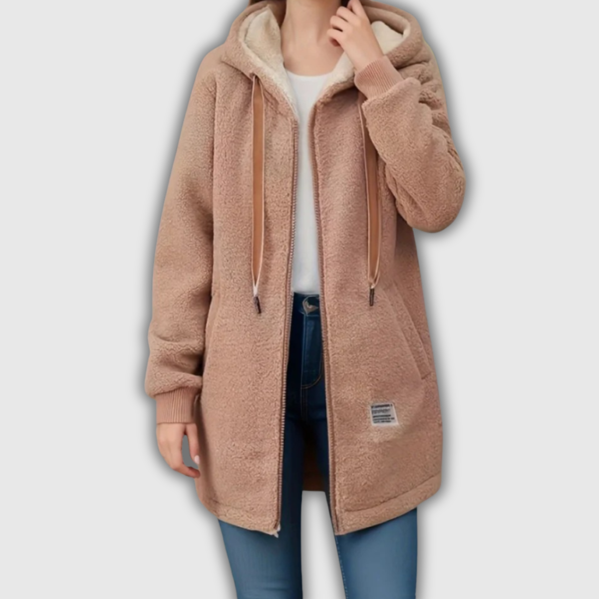 Kristen | Cozy Hooded Teddy Jacket