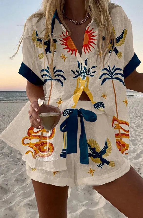 Katherine | Celestial Print Two-Piece Summer Set