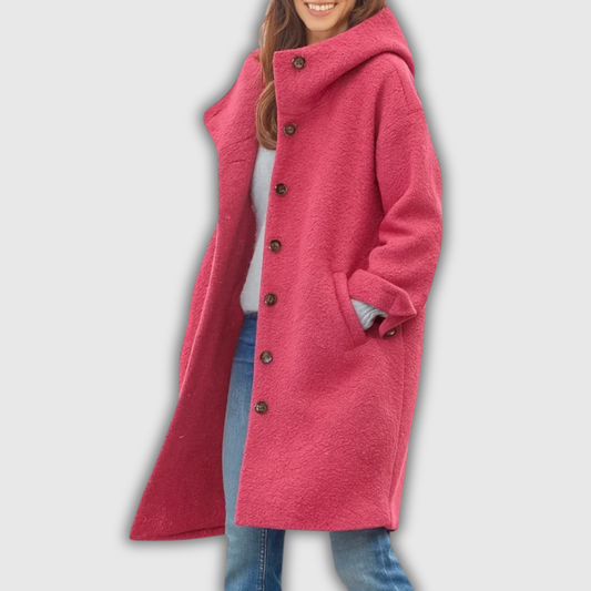 Katherine | Long Hooded Button-Front Coat