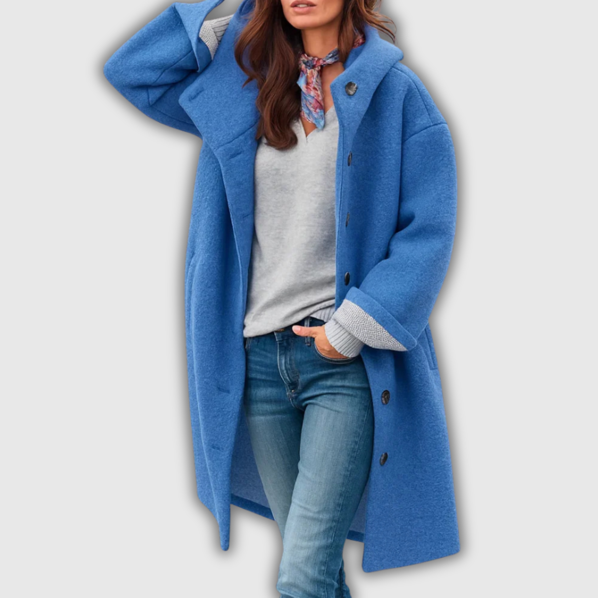 Katherine | Long Hooded Button-Front Coat