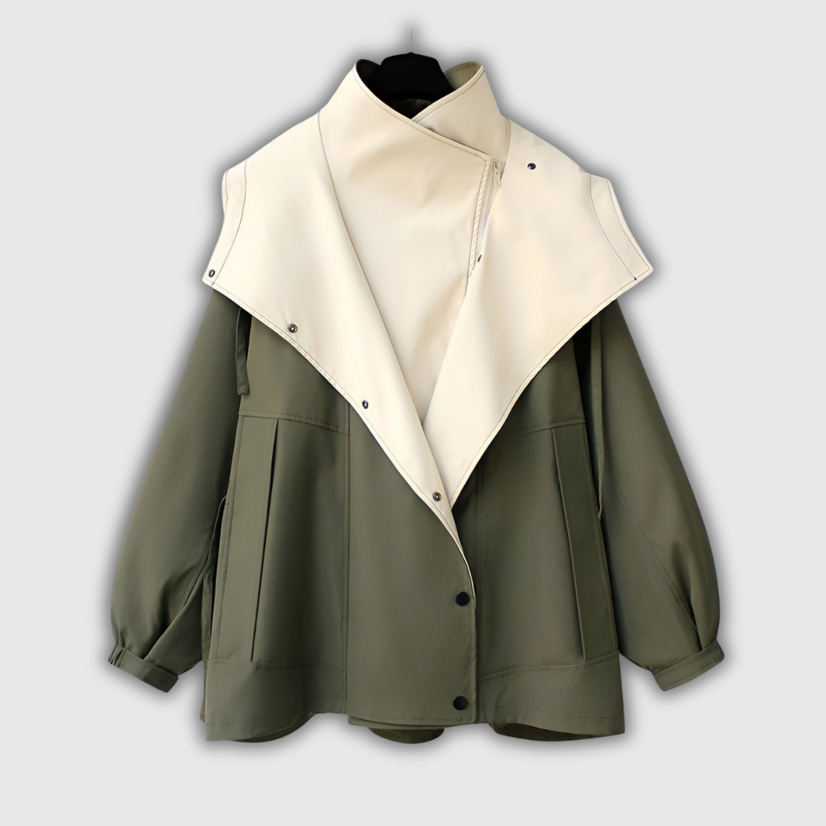 Lindsey | Two-Tone Windbreaker with Stand Collar