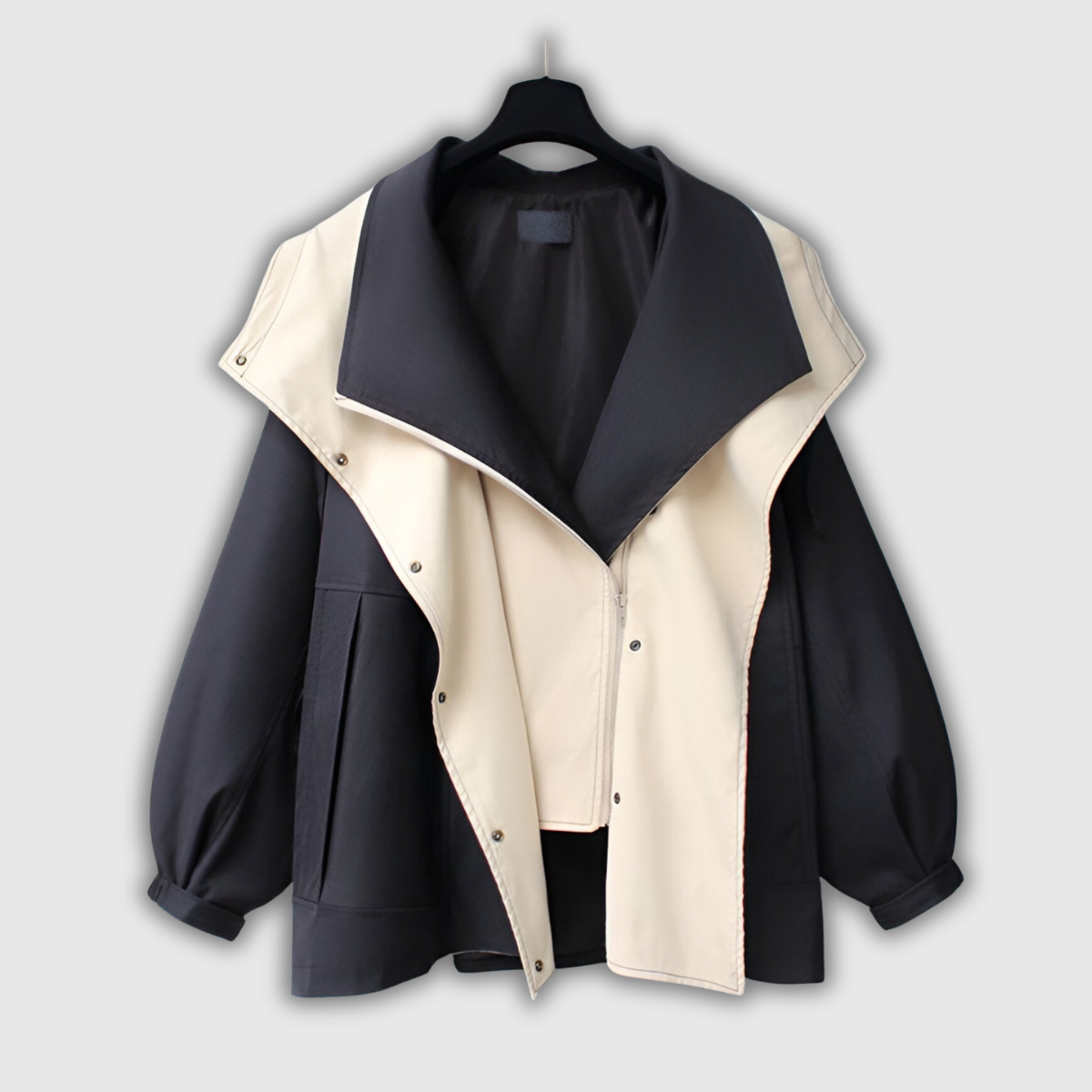 Lindsey | Two-Tone Windbreaker with Stand Collar
