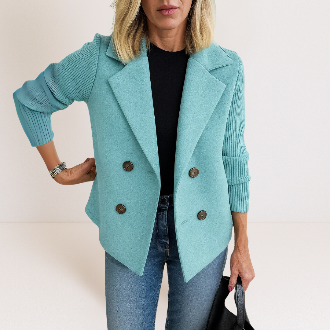 Vanessa | Knit-Sleeve Tailored Coat