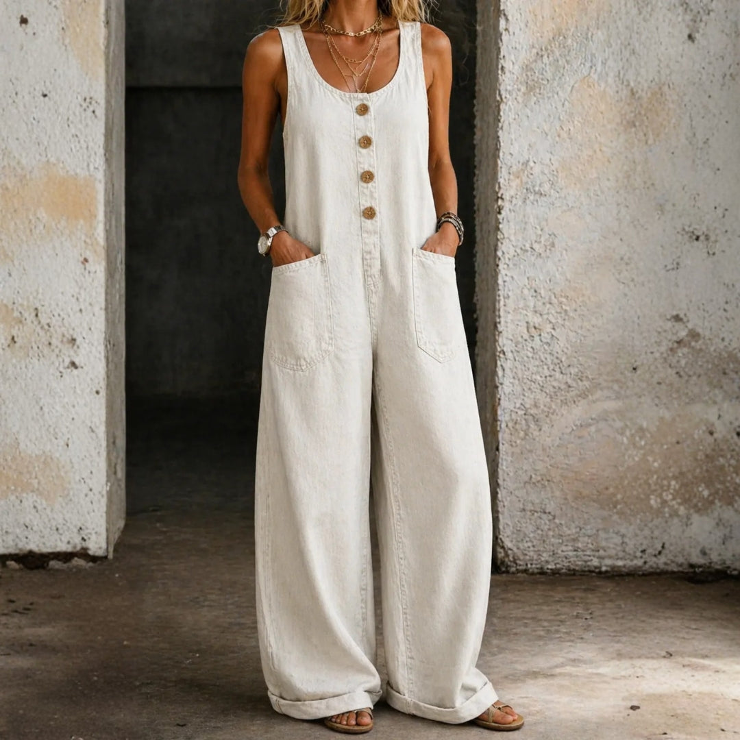 Vivienne | Vintage-Wash Cotton Denim Overalls