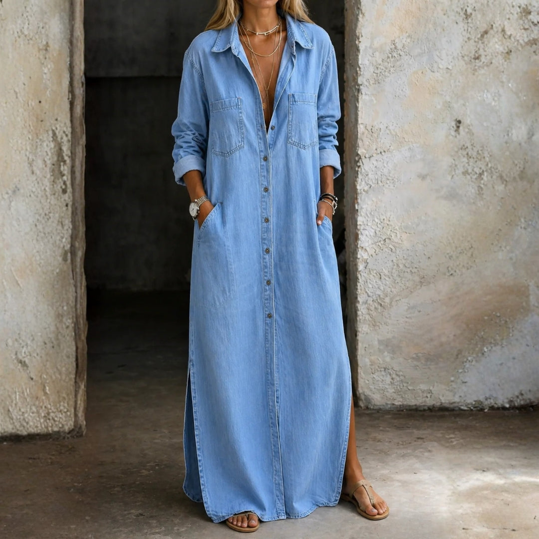 Daphne | Button-Front Denim Dress