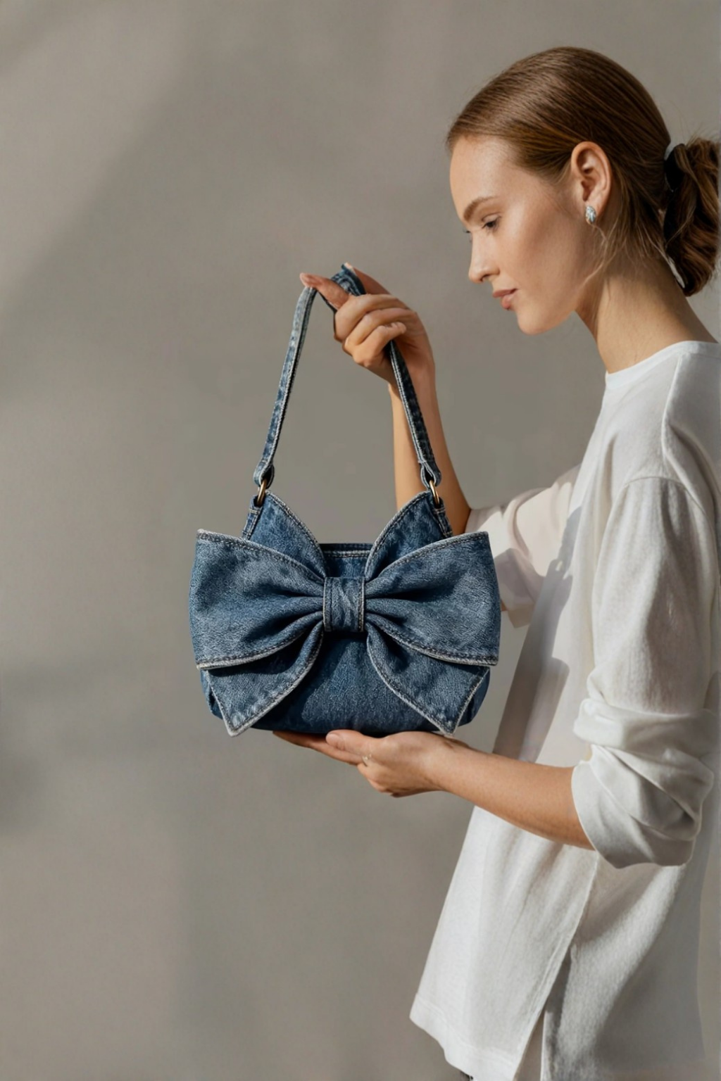Agatha | Bow Denim Bag