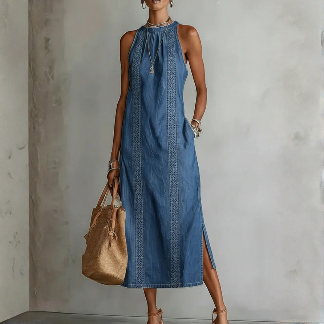 Julia | Vintage Lace Denim Dress