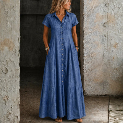 Eliza | Long Denim Dress