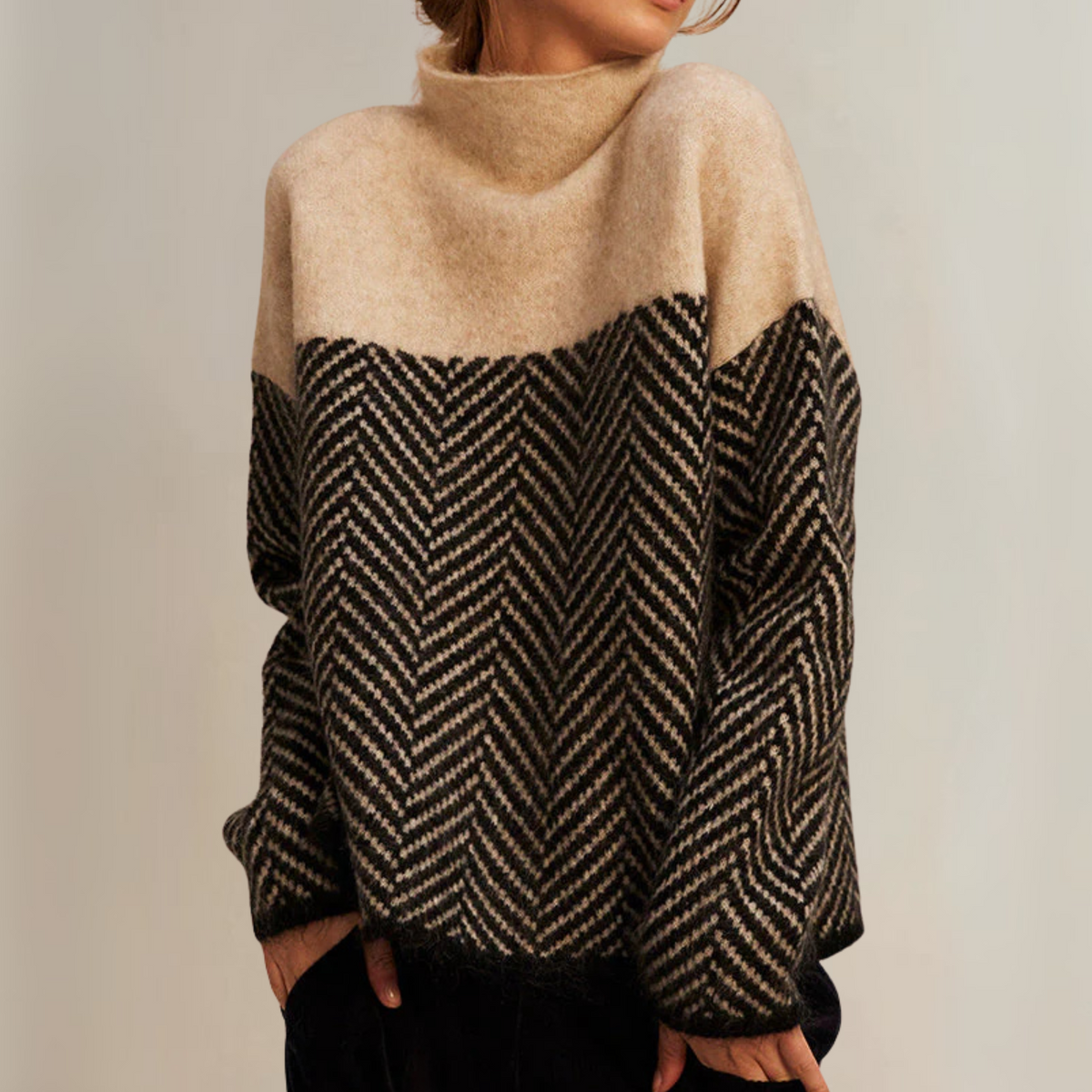 Norah | Cotton Mock-Neck Sweater