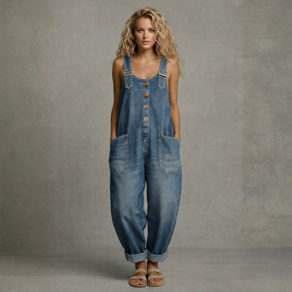 Elizabeth | Pocketed Denim Overalls
