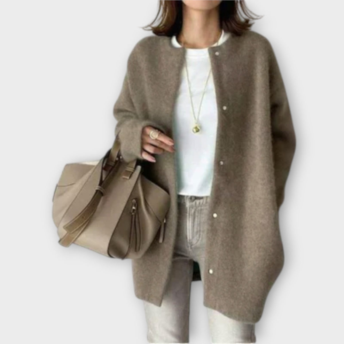 Rebecca | Oversized Snap-Front Cardigan