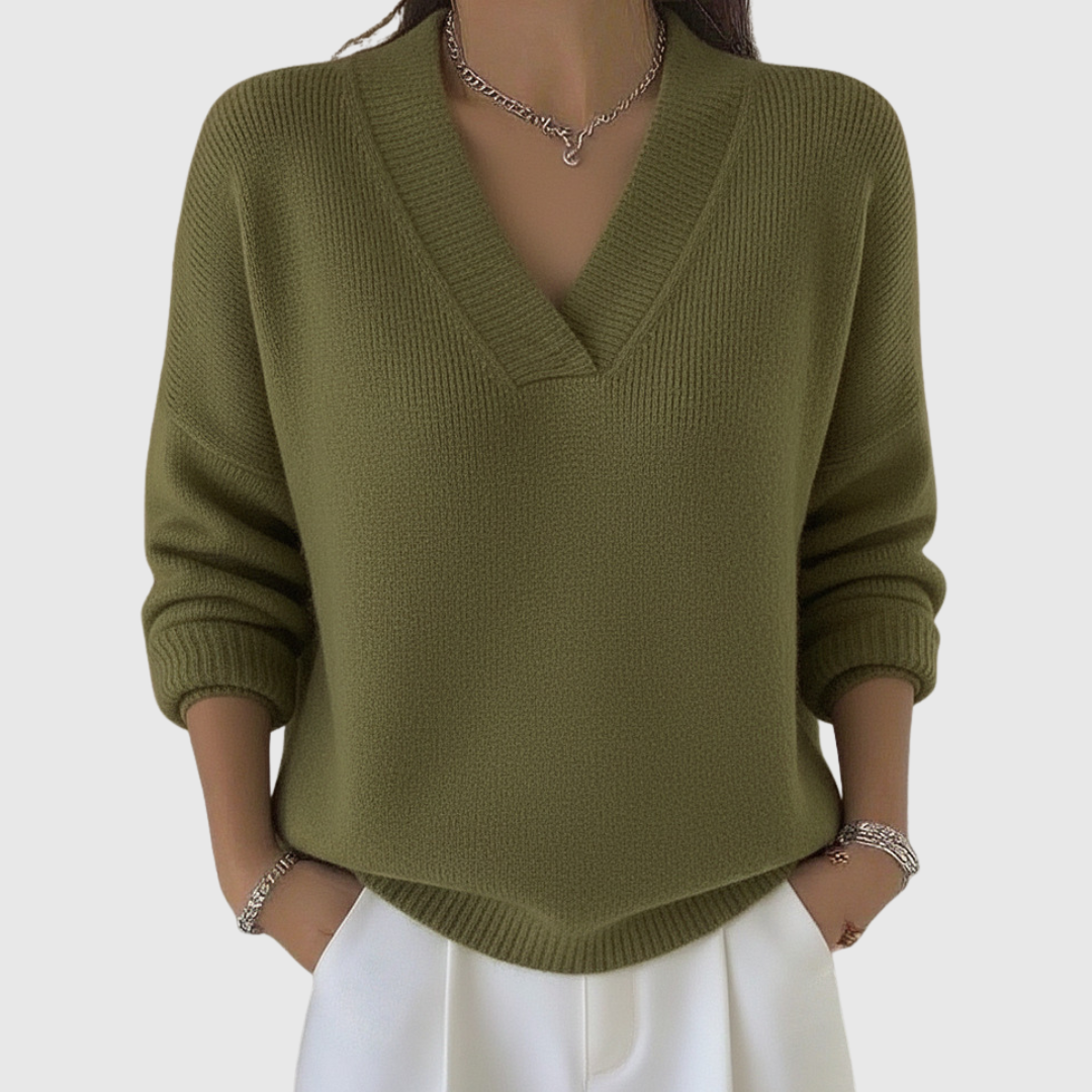 Faye | Relaxed Soft V-Neck Sweater