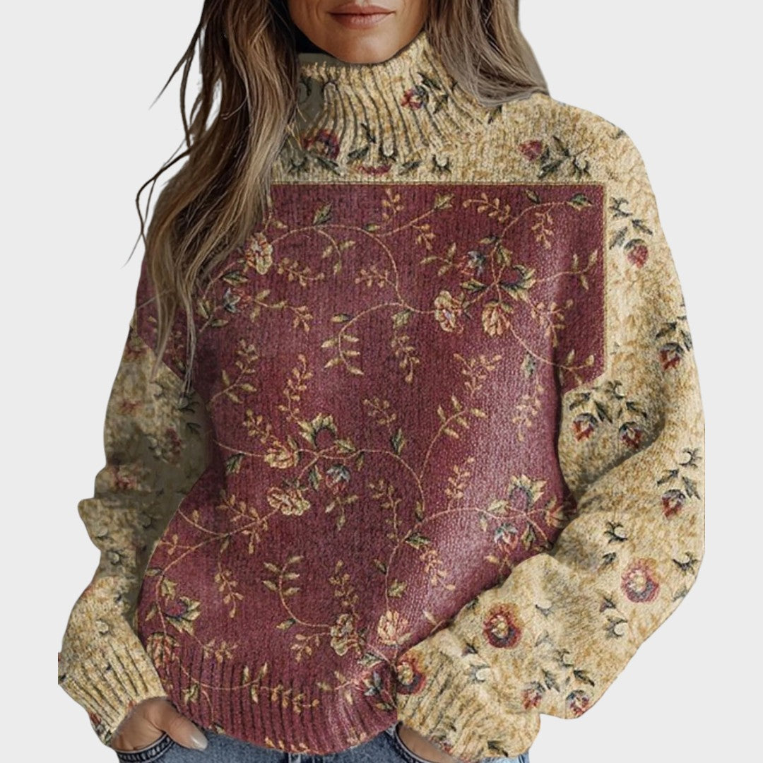 Arlene | Art Knit Turtleneck Sweater