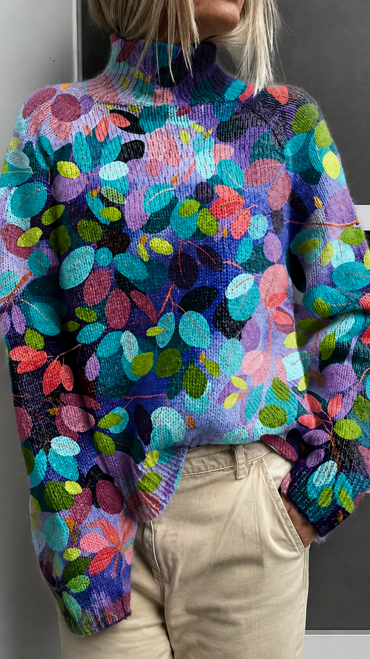Multicolored Turtleneck Sweater