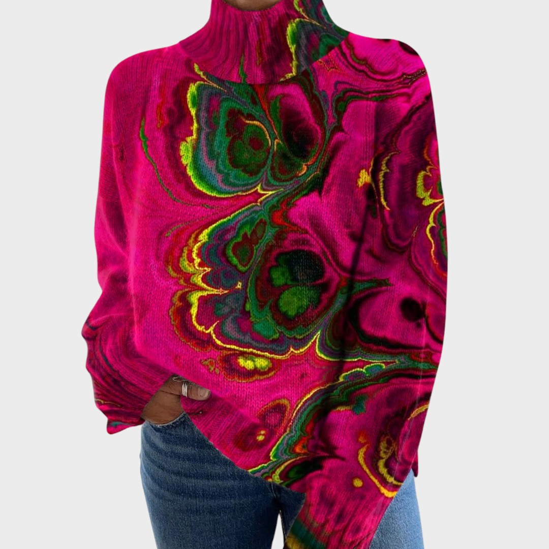 Adele | Art Knit Turtleneck Sweater