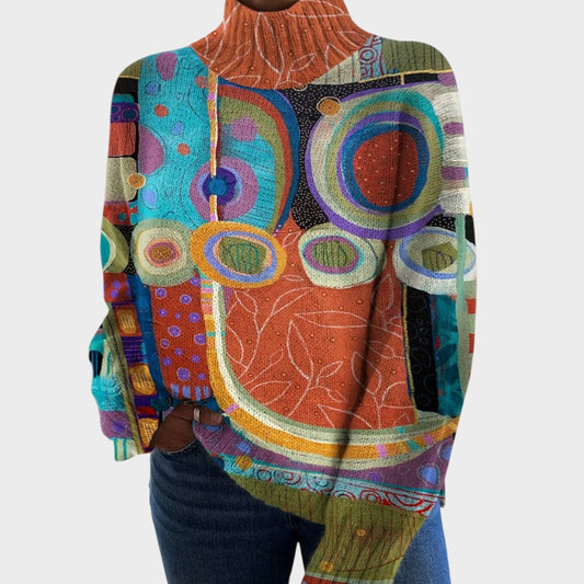 Georgia | Artistic Knit Turtleneck Top