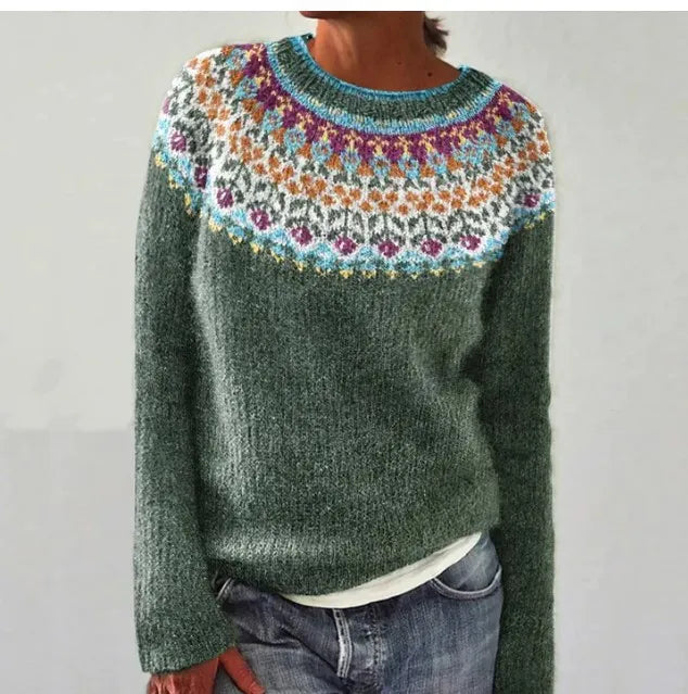 Sieglinde | Nordic-Pattern Cable-Knit Sweater