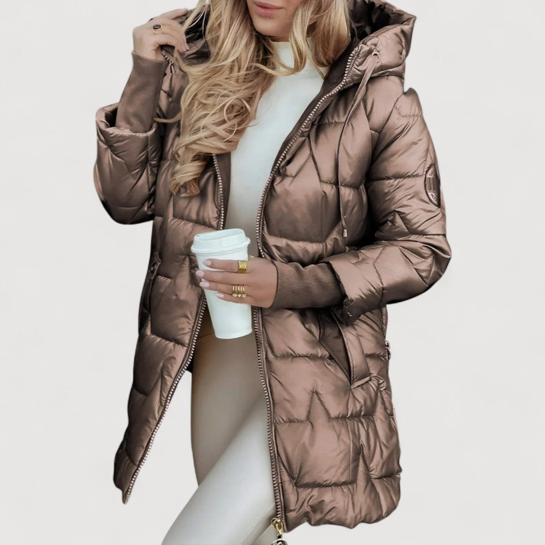 Caroline | Hooded Quilted Long Coat