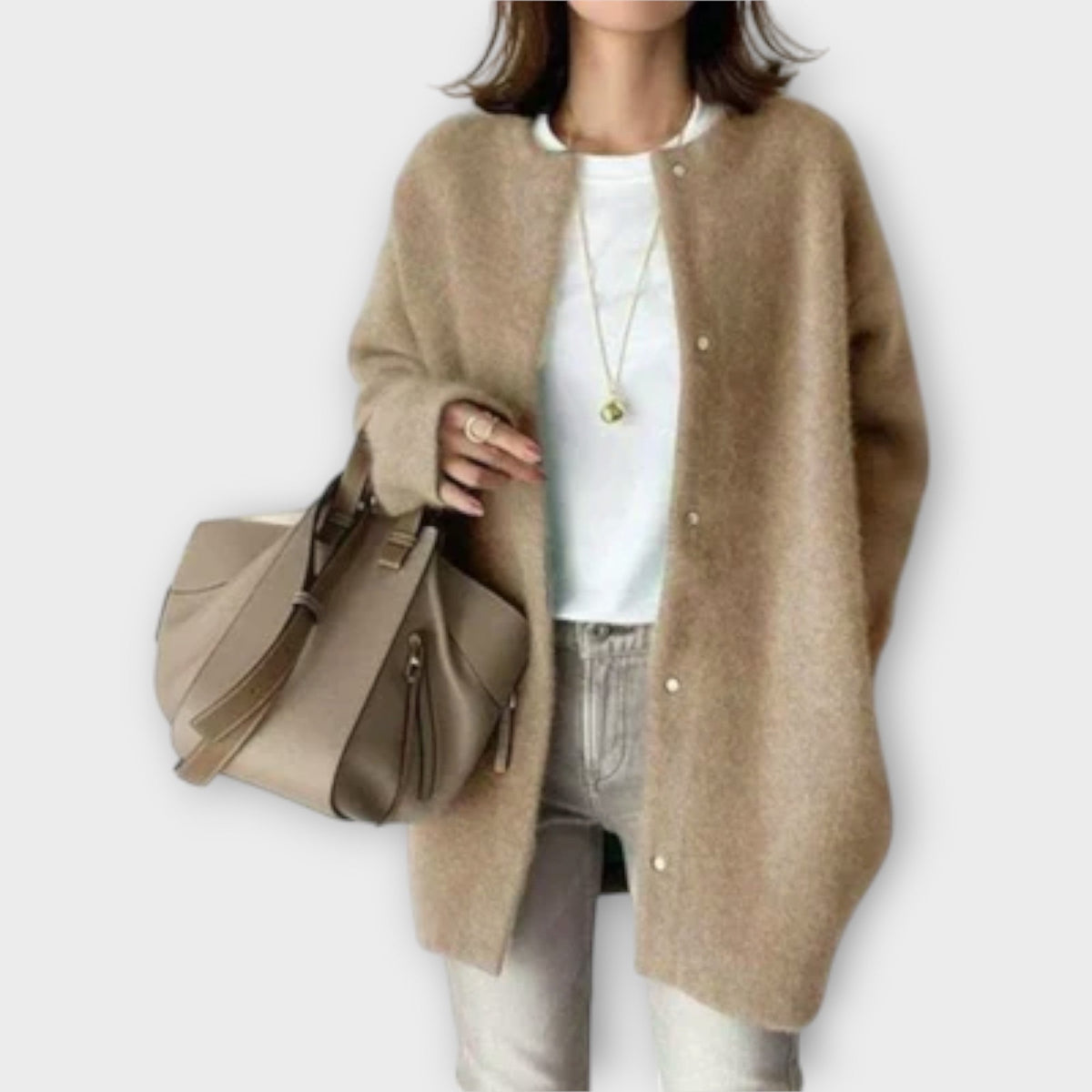 Rebecca | Oversized Snap-Front Cardigan