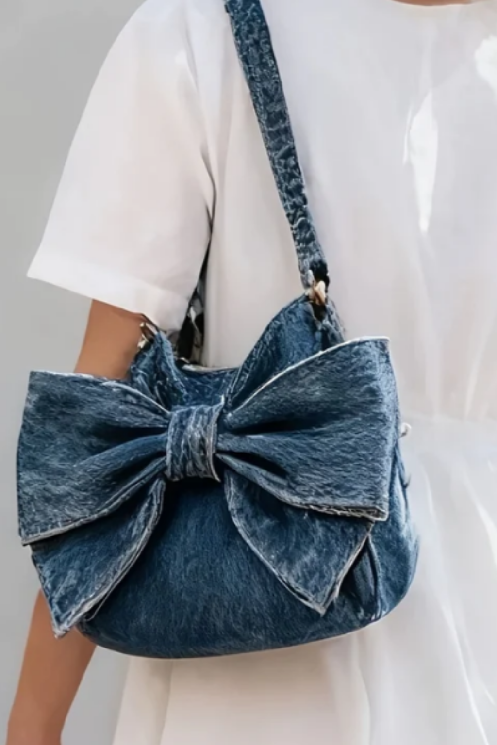 Agatha | Bow Denim Bag