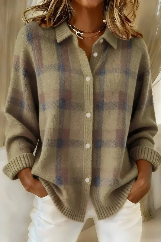 Taylor | Checked Knit Cardigan