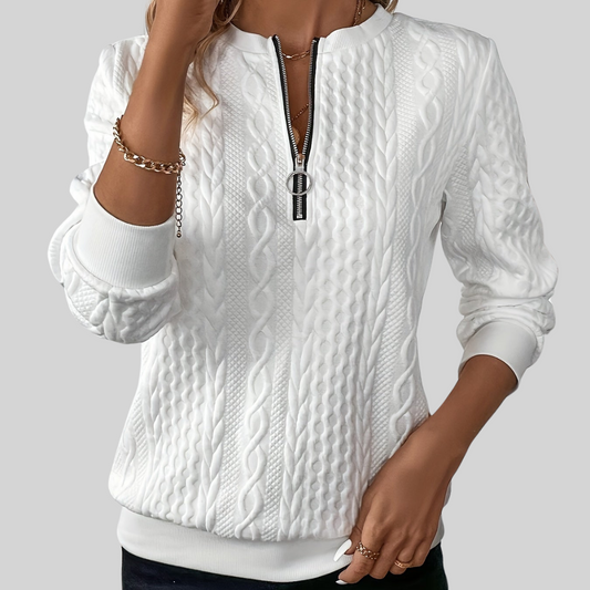 Elke | Zip-Front Knit Sweater