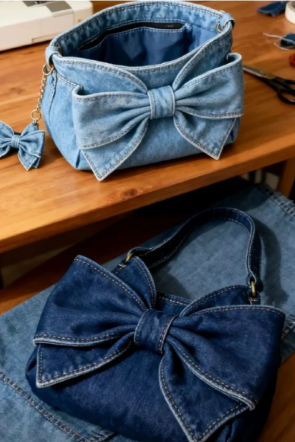 Agatha | Bow Denim Bag