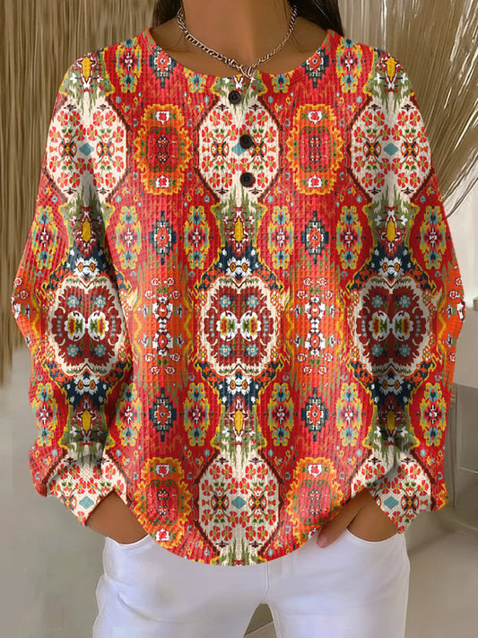 Selma | Ethnic Floral Pattern Sweater