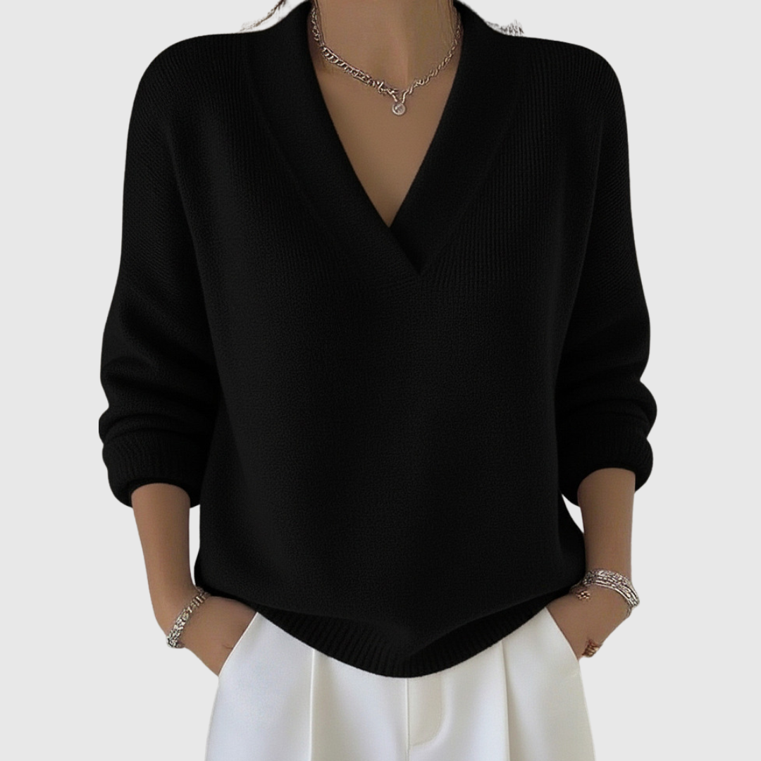 Faye | Relaxed Soft V-Neck Sweater