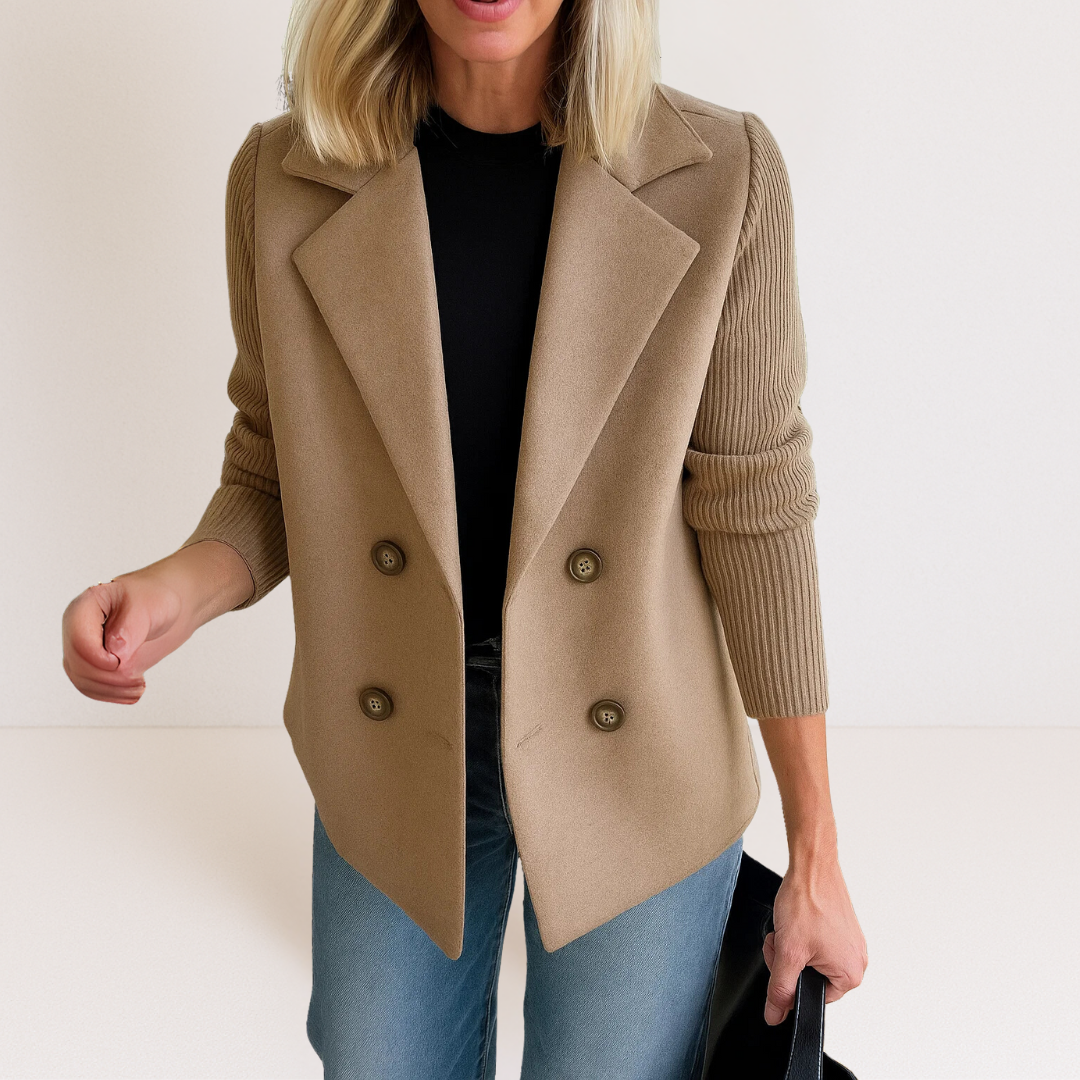 Vanessa | Knit-Sleeve Tailored Coat