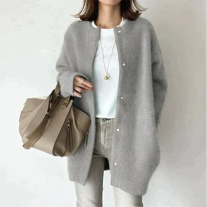 Rebecca | Oversized Snap-Front Cardigan