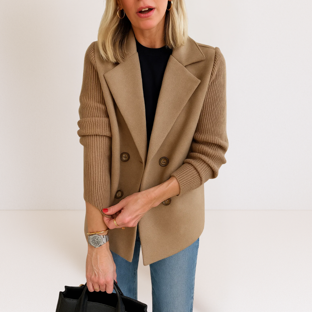 Vanessa | Knit-Sleeve Tailored Coat