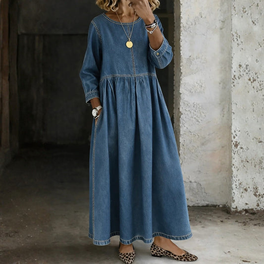 Olivia | Peter Pan Collar Denim Dress