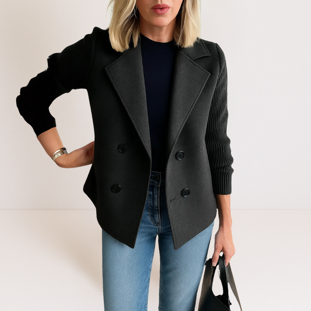 Vanessa | Knit-Sleeve Tailored Coat